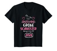 Enfant unique Grande sœur 2026 Chevaux mignons bébé T-Shirt