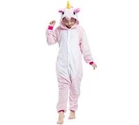 Enfant Unisexe Anime Animal Costume Cosplay Combinaison Pyjama Outfit Nuit Vêtements Onesie Kigurumi Halloween Costume Soirée de Déguisement Licorne Rose pour Hauteur 90-148cm