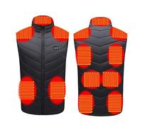 Enfant Veste Chauffante Garçons et Filles Hiver USB à Capuche 2 Températures Réglables avec 11 Zones de Chauffage Garçons Filles Gilet Chauffant avec Zips Vêtement Lavable Doudoune Chasse Enfants