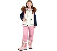 Enfant Vêtements de Ski Combinaison de Neige Fille Garçon doudoune à Capuche + Pantalons de Ski Enfants 2PCS Ensemble de Doudoune pour Bébé d'hive Enfant Doudoune Manches Longues -1-5 Ans