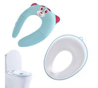 Enfant WC Réducteur,Voyage Siège Pliable de Toilette,Siege Réducteur de Toilettes pour Enfant,Siège Toilette Voyage Bébé,Adaptateur de Toilette pour Garçon et Fille,Bleu,2 pièces