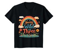 Enfant Young Wild et Trois Arc-en-Ciel rétro T-Shirt