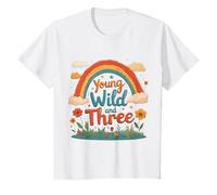 Enfant Young Wild et Trois Arc-en-Ciel rétro T-Shirt