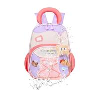 Enfants, 32 Centimètres de Dessin Animé Étanche - Cartable avec Blocs de Couleur Et Fermeture | Pour 3 à 6 Ans Maternelle École Primaire Voyage Noël Anniversaire