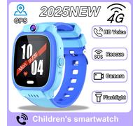 Enfants 4G Montre Intelligente Sos Gps Localisation Appel Vidéo Carte Sim Pour Xiaomi Enfant Montre Intelligente Caméra Étanche Mise À Niveau Montre Garçons Filles.Blue.2025New Sim Gps