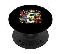 Enfants 5ème Anniversaire Insectes Insectes scarabées Biologie 5 Ans PopSockets PopGrip Adhésif