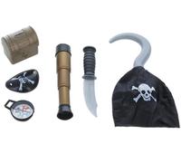 Enfants 6 Pièce Pirate Ensemble Crochet Cache Téléscope Boussole Déguisement Jeu