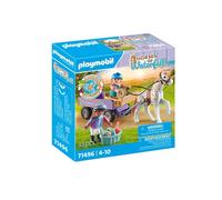 Enfants avec calèche et poney