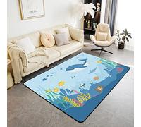 Enfants baleine Tapis Salon Sea Life Sealife chambre à coucher Intérieur Tapis de Sol Dessin Animé poisson Tapis Chambre océan Tapis de Salon 100x150cm Moderne Chambre à Coucher Tapis d'extérieur