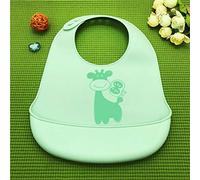 Enfants Bande Dessinée Tridimensionnelle Bavoir Bébé Qualité Alimentaire En Silicone Alimentaire Riz Poche Bébé Imperméable À L'Eau Manger Poche Serviette D'Eau Vert Cerf
