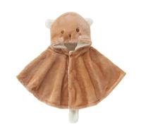 Enfants Cape à Capuche d'hiver Chaud Poncho Siège Auto Bébé Anti-Vent Anti-Froid Manteau d'extérieur en Peluche Épais Douce Cape Poncho de Noël Mignon Châle Boutonné pour Bébé Fille Garçon 0-3 Ans
