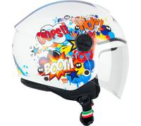 Enfants Casque Jet CGM 261G MINI COMICS Bleu Blanc Taille JL
