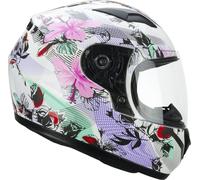 Enfants casque moto CGM 265S LUCKY MUSIC blanc rose taille JXL