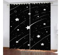 Enfants Chambre à Coucher Rideaux, Ciel étoilé Rideau Occultant, Ciel étoilé Salon Rideau, Noir Isolant Panneaux de Rideaux Intérieurs L 70 x H 160cm 2 Panneaux