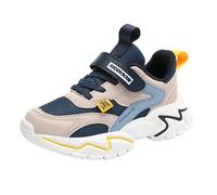 Enfants Chaussettes Autumn and Winter Mesh Breathable Adjustable Shoelaces Medium and Large Children's Casual Sports Shoes Chaussettes pour Femmes (Dark Blue, 31 Little Child)