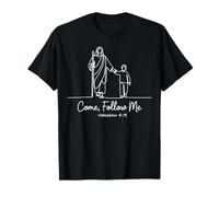 Enfants chrétiens : Jésus, Viens et suis-Moi Matthieu 4:19 Communion T-Shirt