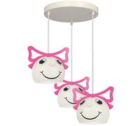 Enfants Couverture Blanc Rose Ø41cm 3x E27 Réglable Lampe Suspendue Chambre