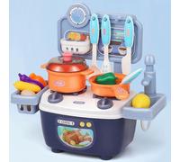 Enfants Cuisine Jouet Plastique éducatif Enfants Casseroles Playset Cuisine Cadeaux d'anniversaire Bleu