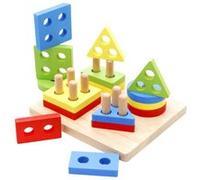 Enfants d'apprentissage en bois bébé Geometry Jouets éducatifs Puzzle Puzzle IQ 3D pour les enfants G