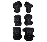 Enfants de Genou Coude Protège-Poignets, 6 pcs / Ensemble Genouillères Coussinets Protecteurs de Coude Protège-Poignets pour Enfants Sports de Plein Air(Noir)