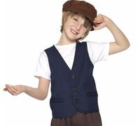 Enfants Déguisement Pauvre Victorien Paysan Garçon Kit Gilet & Cap Par Smiffys