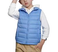 Enfants Doudoune Sans Manche Stand-up Collar Gilet Veste Blouson Manteaux pour Fille Garçon Bleu Ciel 100-110