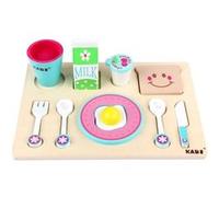 Enfants En Bois Petit-Déjeuner Set de Cuisine Jeux de Simulation Playset Tout-Petits Bois Jouets Alimentaires BT893 G