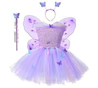 Enfants enfant en bas âge bébé filles printemps été Floral sans manches déguisements Costumes Costume accessoire ensemble Tutu princesse robe Jupe Carreaux Rouge Fille (Purple, 2-3 Years)