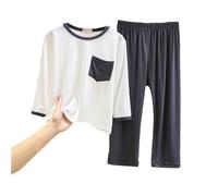 Enfants Ensembles de Pyjama Court Ensemble Deux pièces Tops Col Rond+Shorts Imprimé Coton Mignonne Dinosaure Bébé en Biologique Doux 2 Pyjashort té Set pour 2-10 Ans