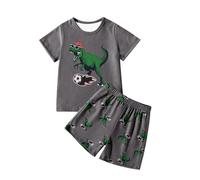 Enfants Ensembles de Pyjama Court T Shirt Tops et Pjs Shorts Manche Courte Top Short vêtements d'été Manches Courtes imprimé Mignon Coton Mignonne Dinosaure Bébé pour Bambin 1-5 Ans