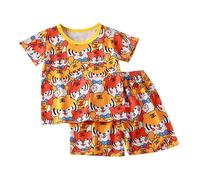 Enfants Ensembles de Pyjama Ensemble en Satin Unisexe Confortable et Doux Manches Courtes avec Haut Short Ado Fille Vêtement Petite Four Seasons