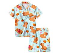 Enfants Ensembles de Pyjama Fille Unisexe Confortable et Doux Manche Courte Top Short Ado Vêtement Petite pour Jeunes