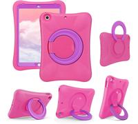 Enfants Étui Pour Ipad Support Stable Multidirectionnel Compatible Avec L¿Ipad 10,2 Pouces 2021/2020/2019 (9e/8e/7e Génération) (Rose+Pourpre)