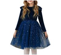 Enfants Fille Robe de Princesse en Dentelle avec Bowknot Demoiselle d'honneur Robe de Soirée Mariage Tulle Robes Filles Chic Et Elegant de Première Communion Anniversaire Fête Photographie 5-12 Ans