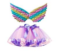 Enfants Filles Ballet Jupes Party Arc-en-Jupe Danse avec Tenues Ailes (9-11 Years) #64