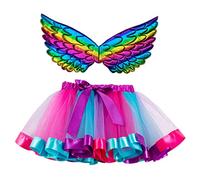Enfants Filles Ballet Jupes Party Arc-en-Jupe Danse avec Tenues Ailes (9-11 Years) #64