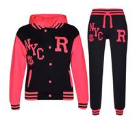 Enfants Filles Garçons Baseball Survêtement Nyc Fox Veste Pantalon Bas Jogging