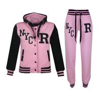 A2Z 4 Kids Survêtement de baseball unisexe pour filles et garçons R Fashion - T.S Baseball NYC Baby Pink 13