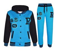 A2Z 4 Kids Survêtement de baseball unisexe pour filles et garçons R Fashion - T.S Baseball FOX Turquoise 11-12