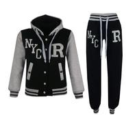 Enfants Filles Garçons Baseball Survêtement Nyc Fox Veste Pantalon Bas Jogging