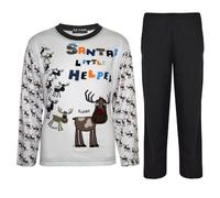 Enfants Filles Garçons SANTAS LITTLE HELPER Imprimer Noël Pyjamas Renne Rodolphe PJ's 12-18 mois