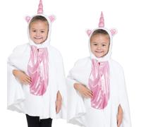 Enfants Filles Magique Licorne Poney Paillette Pull à Capuche Poncho Fantasy