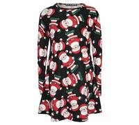 Enfants Filles Père Noël Imprimé Robe Balançoire 1-13 Ans 4-5 ans