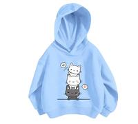 Enfants Filles Sport Chemise garçon Fille décontracté imprimé personnalité Pull à Capuche Sweat à Capuche sans Poche Hauts Hauts Transparents Manches Longues pour Manteaux Fille Hiver Habillé Petite