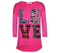Enfants Filles T Shirt Amour Écossais Zèbre Imprimé Léopard Tendance Mode Haut