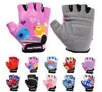 Enfants Gants de Vélo Garçons Filles Cyclisme VTT Demi-Doigts Antidérapant Mitaines de Sport Antichoc Respirant Courts pour Bicyclette Réglables Scooter Paire de Gant (JR S ~6,5-7 cm, Owl)