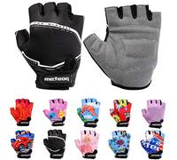 Enfants Gants de Vélo Garçons Filles Cyclisme VTT Demi-Doigts Antidérapant Mitaines de Sport Antichoc Respirant Courts pour Bicyclette Réglables Scooter Paire de Gant (JR S ~6,5-7 cm, Racing)