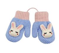 Enfants Gants D'hiver Mitaines Unisexes Tricotées à Motif de Lapin Mignon avec Ficelle de Cou Suspendue Gants Chauds en Peluche Ski Snowboard Camping Gants pour Garçon Fille Bébé Enfants Âge 1-8 Ans