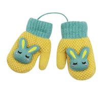 Enfants Gants D'hiver Mitaines Unisexes Tricotées à Motif de Lapin Mignon avec Ficelle de Cou Suspendue Gants Chauds en Peluche Ski Snowboard Camping Gants pour Garçon Fille Bébé Enfants Âge 1-8 Ans