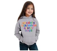 Enfants garçons Filles Automne Hiver Saison Maternelle Lettre imprimée à Manches Longues Sweat à Capuche Chaud et Confortable Hauts vêtements pour Enfants Fille Blouse Chemise (Grey, 10-12Years)